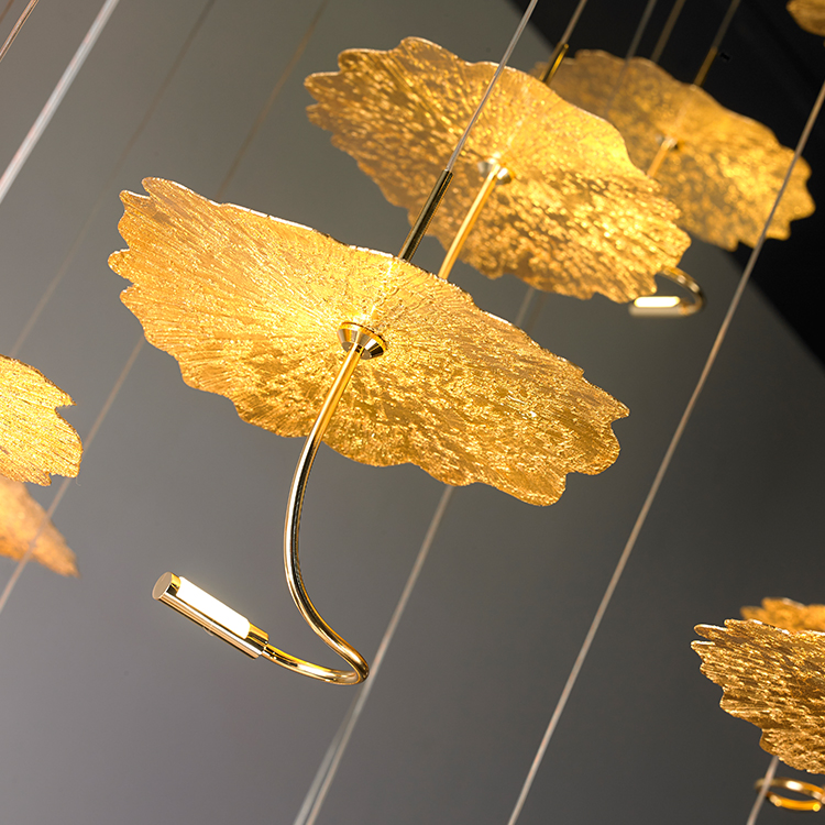 Modern Big LED Lighting Flower Stainless Steel Living Room Ceiling Decoration Chandelier