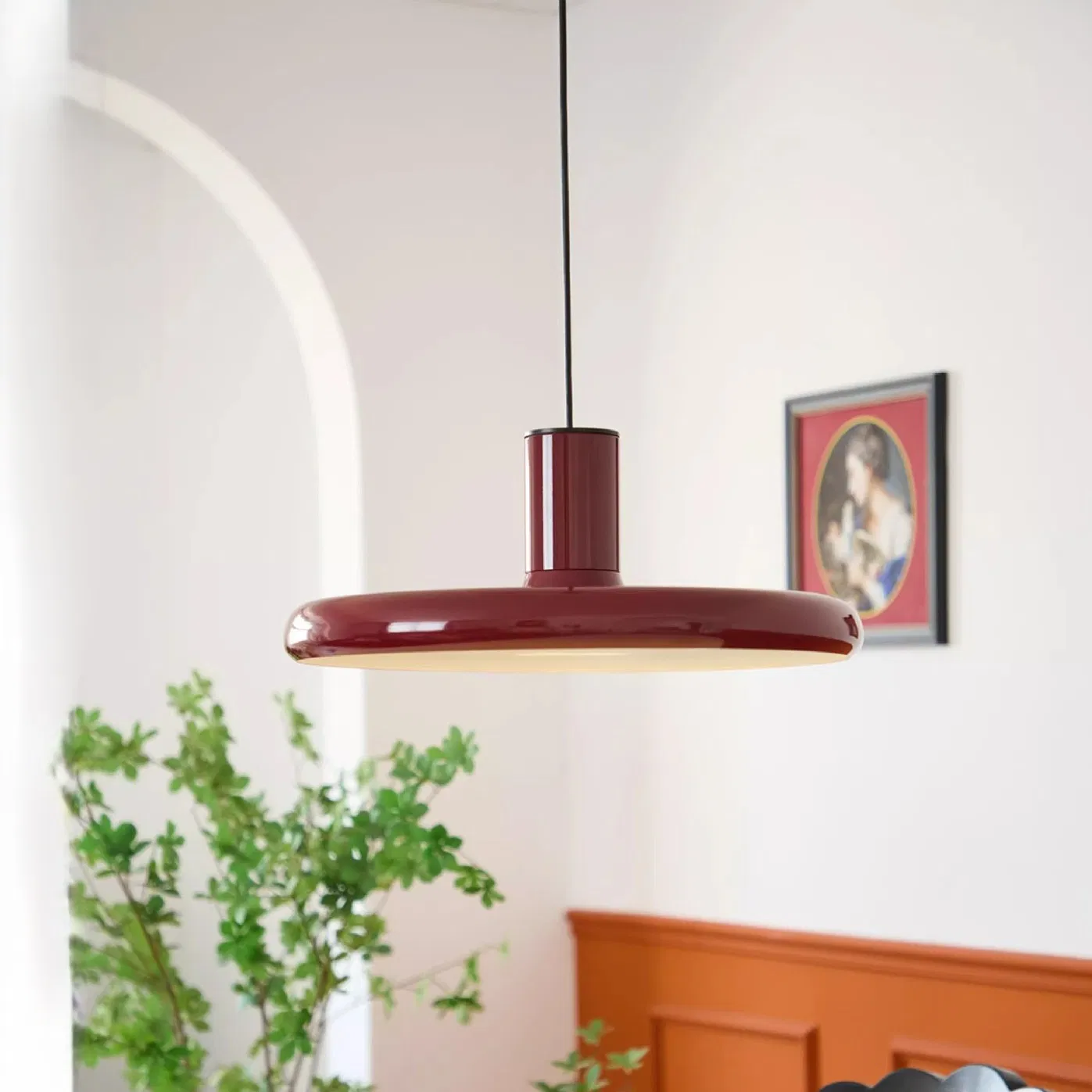 Zy Custom Modern Red LED Flying Saucer Cafe Hotel Restaurant Dining Room Pendant Light