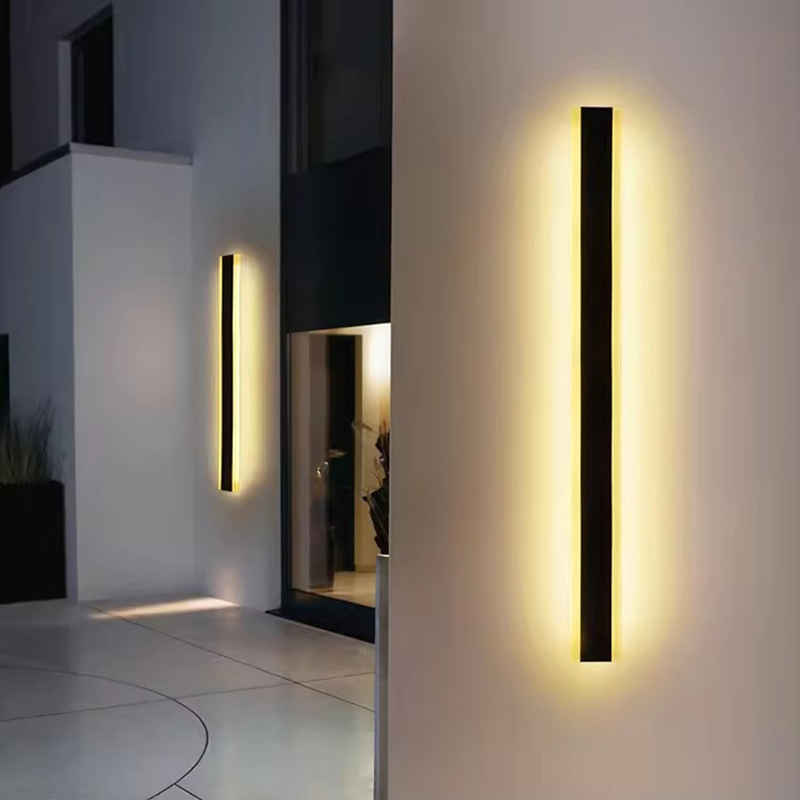 Long Strip Recessed Wall Lamp IP65 Modern Interior Outside Wall Mounted Exterior Fancy Outdoor Waterproof Wall Light