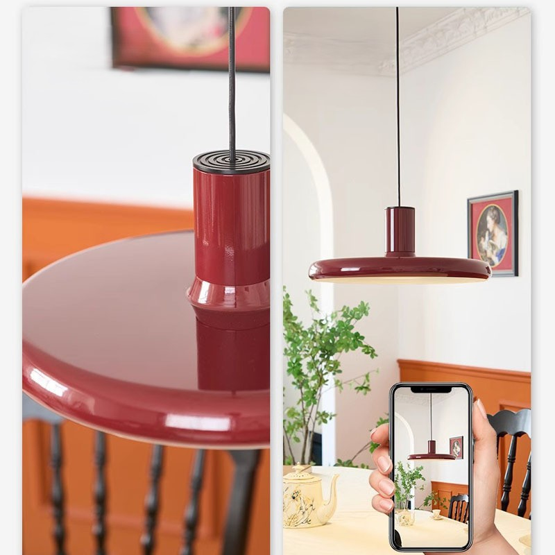 Zy Custom Modern Red LED Flying Saucer Cafe Hotel Restaurant Dining Room Pendant Light