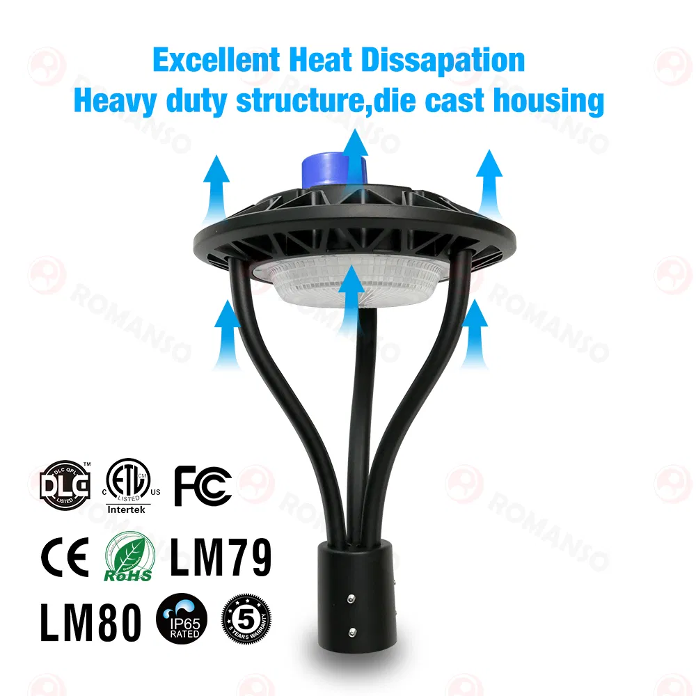 Hot Selling 60W 100W LED Post Top Light Outdoor 5 Years Warranty LED Garden Lighting IP65 Waterproof for Street Parks
