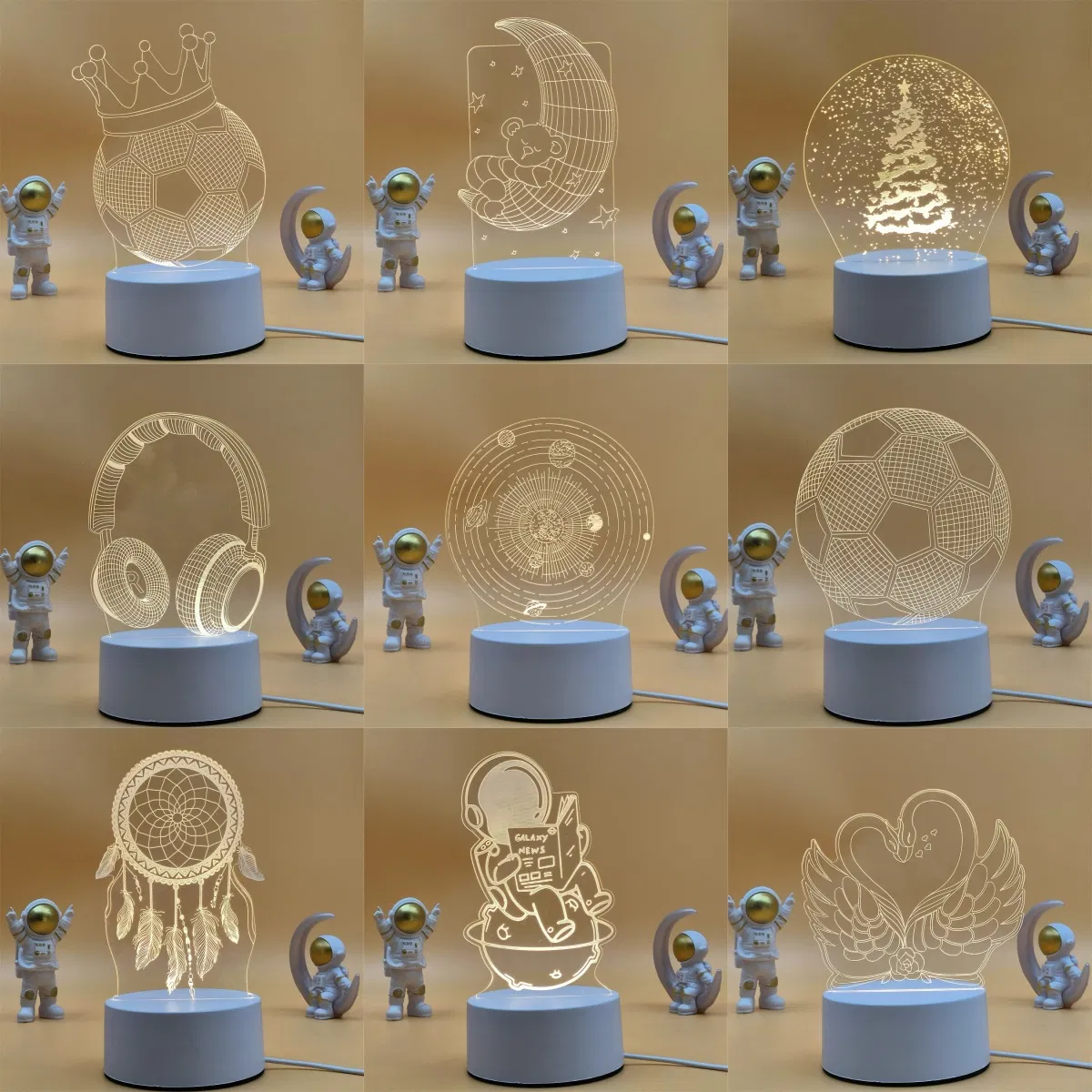 Custom Pattern Acrylic Lamp 3D Decoration LED Illusion Lamp for Kids Room 3D Night Light