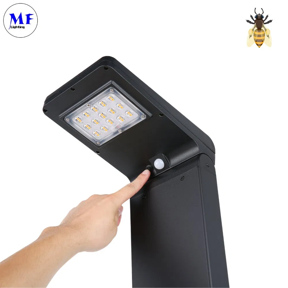 5W Solar Silicon Battery IP65 Outdoor Waterproof Landscape Lighting LED Solar Gardn Yard Lawn Light with Motion PIR Sensor Smart Control for Pathway Driveway
