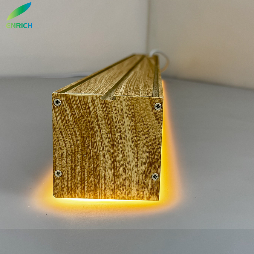 Wood LED Linear Modern LED Pendant Light Fixtures Ceiling Hanging Lights for Kitchen Island Dining Room