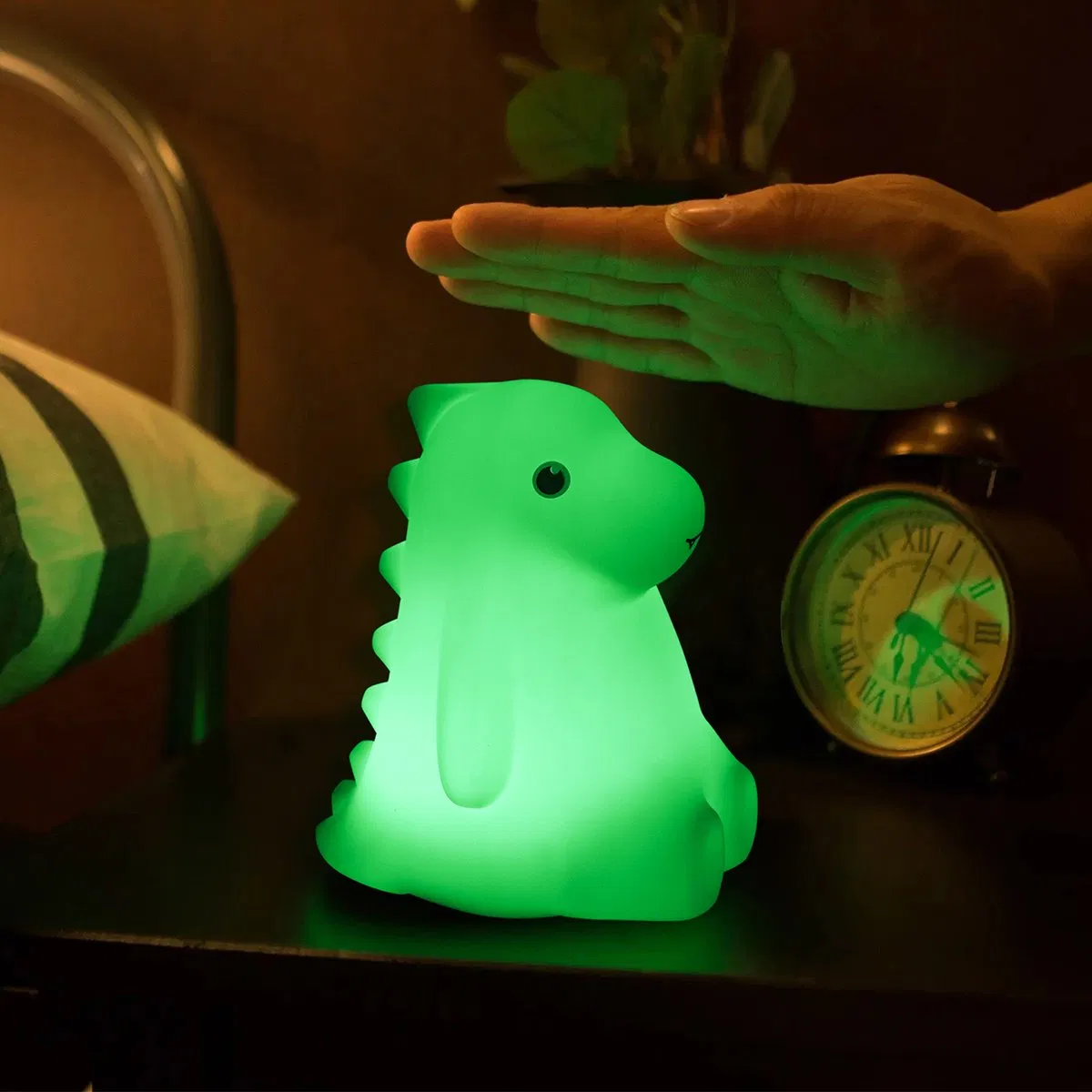 Table Bedside Lamp RGB Color Changing Touch Silicone LED Night Light Dimmable for Kids Room