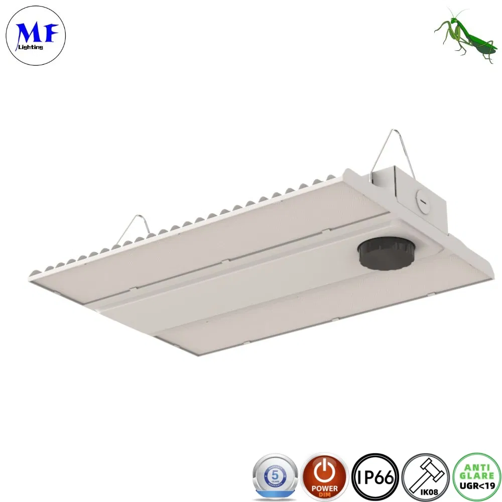 400W 170lm/W IP66 Waterproof Microwave Daylight Sensor Fixture Pendant Linear Industrial Highbay Lamp LED Linear High Bay Light for Work Shop Warehouse