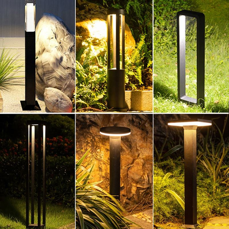 12W Outdoor Waterproof IP65 LED Bollard Lawn Light for Landscape Yard Garden Pathway Post Lamp