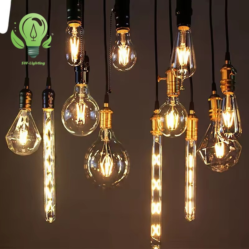 China Wholesale Smart WiFi Dimmable Filament Lamp CCT Color Change St58 St64 8W LED Light Filament Bulb