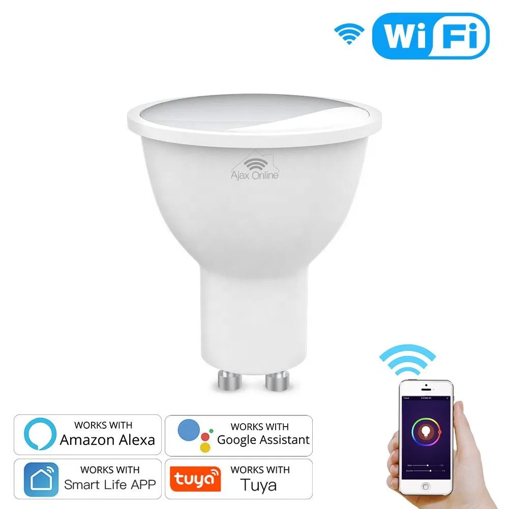 5W WiFi Smart LED Bulb Work with Google Home, Tuya Smart Life, GU10, RGB. Dimmable, Timer Setting