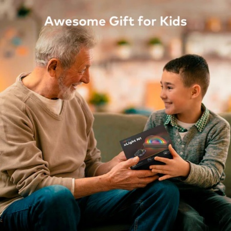 Makeblock Xlight N1 5-in-1 Rainbow Night Lights for Kids Room, Smart Kids Night Light with Programmable Controller, Music Sync RGB Rainbow Table Lamp, LED Rainb