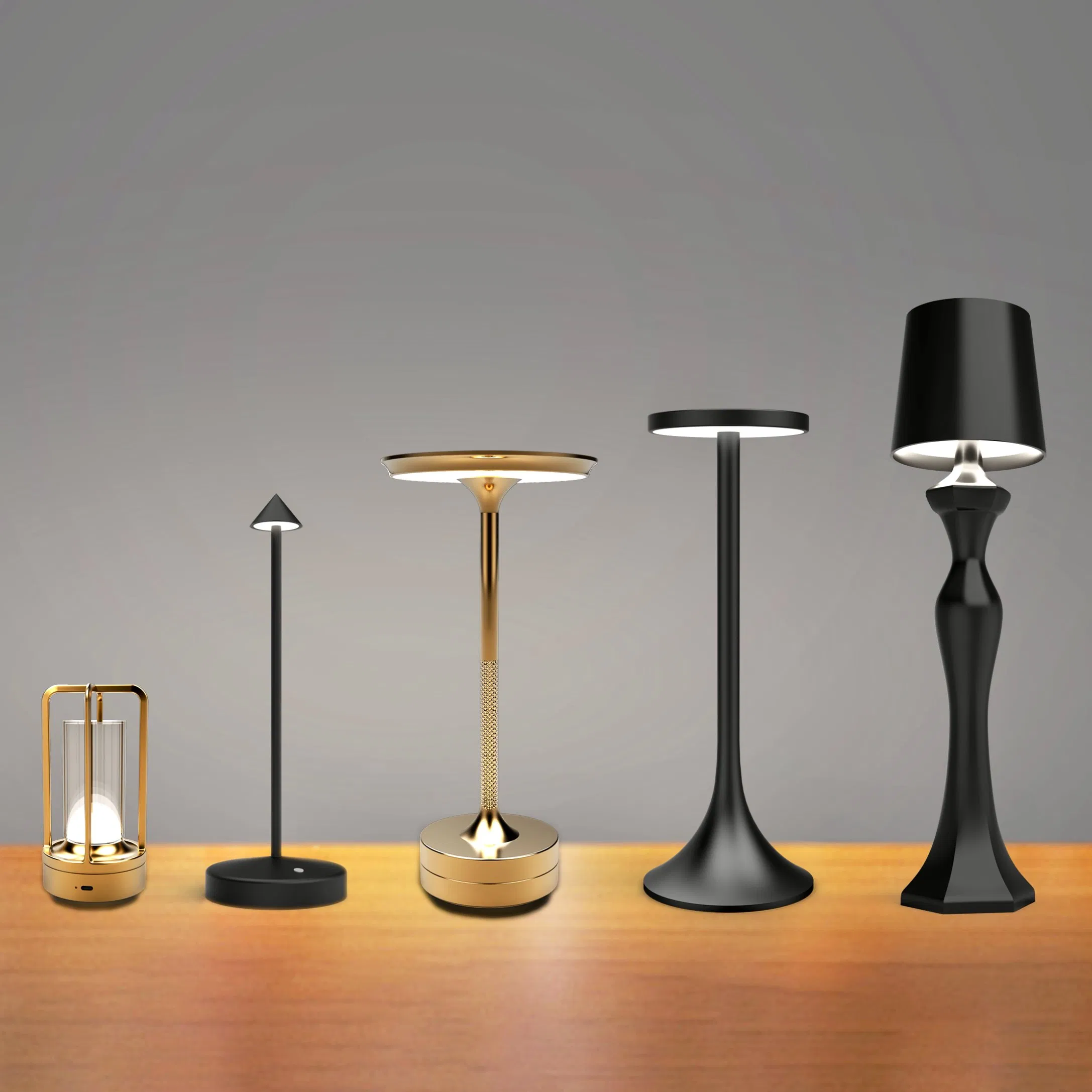 Touch USB Battery Powered Modern Luxury Restaurant Rechargeable LED Table Lamp