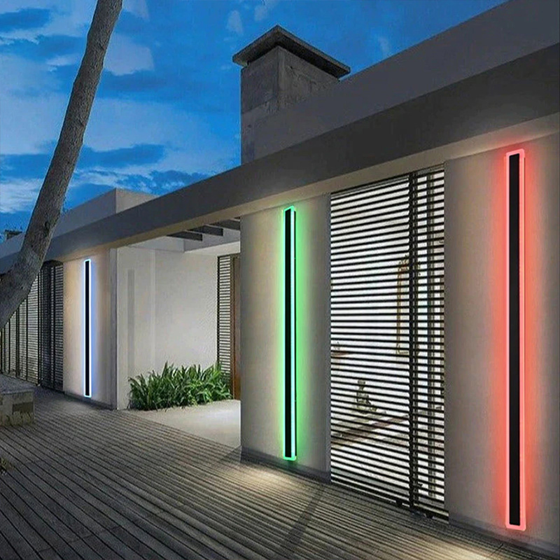 Long Strip Recessed Wall Lamp IP65 Modern Interior Outside Wall Mounted Exterior Fancy Outdoor Waterproof Wall Light