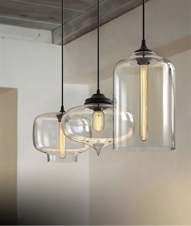 Clear Glass Globe Dining Room Chandelier Restaurant Modern Multi-Molding Pendant Lights