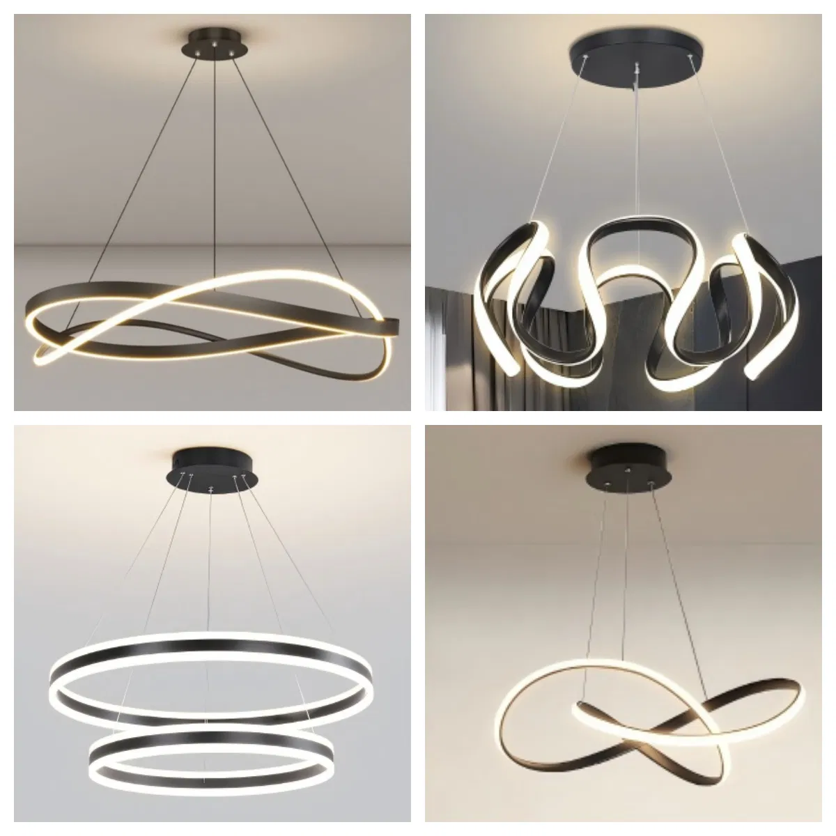 Smart WiFi APP Control Modern Ceiling Lamp Remote Control Decorative Loft Ceiling Light CCT Dimming Aluminum Acrylic Chandelier Simple LED Pendant Light