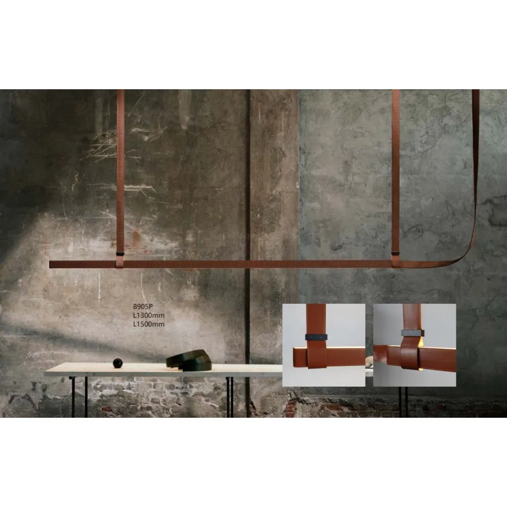 Leather LED Pendant Lamps Nordic Ceiling Lighting Chandelier for Living Room Bedroom Decorative Belt Lighting