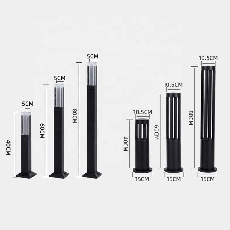 12W Outdoor Waterproof IP65 LED Bollard Lawn Light for Landscape Yard Garden Pathway Post Lamp