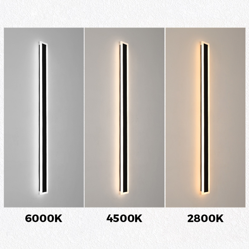 Modern Gate Smart Outdoor Waterproof IP65 LED Strip Linear Wall Light Villa Hotel Building LED Wall Lamp