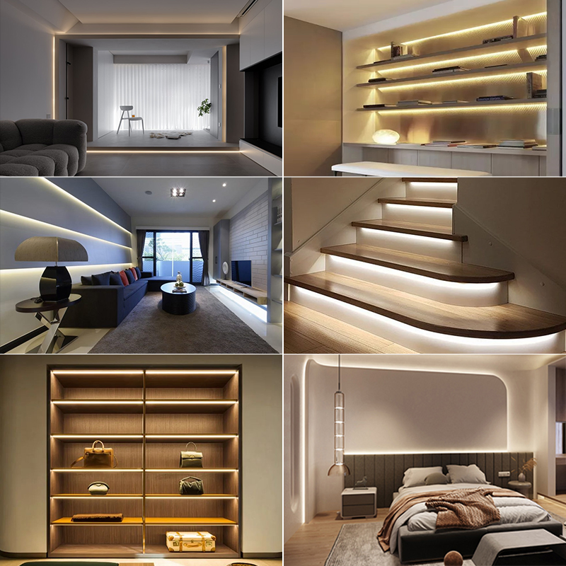 OEM SMD 2835 Flexible LED Strip Light 120LEDs/m 12V/24V IP20 10W 8mm for Bedroom, Cabinet, Bedroom, Staircase, Hotel