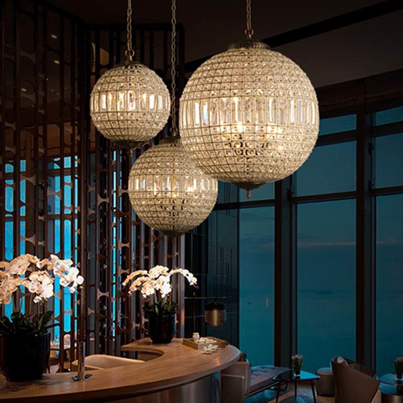 Modern Luxury Crystal Ball Bedroom Lighting Minimal Designer Custom LED Chandelier for Living Room