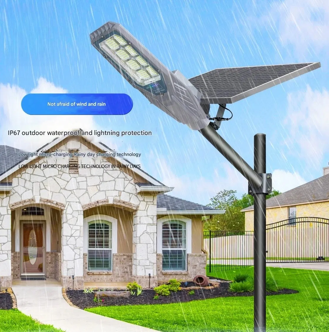 Solar Light LED Solar Street Light Solar Security Lights for Us Homes 80W ETL Certified Motion Sensor