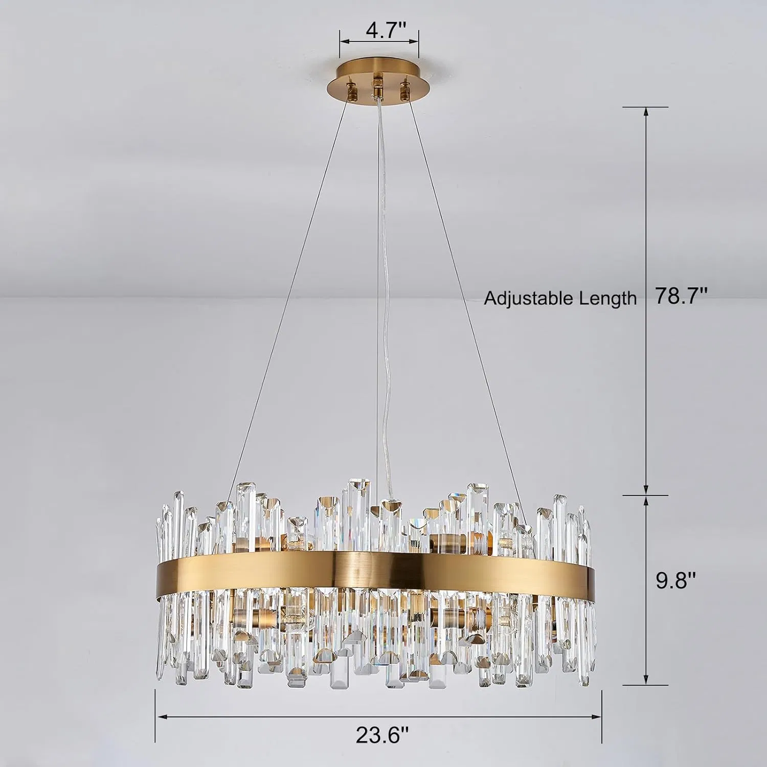 Crystal Chandeliers, Gold Chandelier Lighting Fixture Pendant Ceiling Light for Living Room Dining Room Bedroom