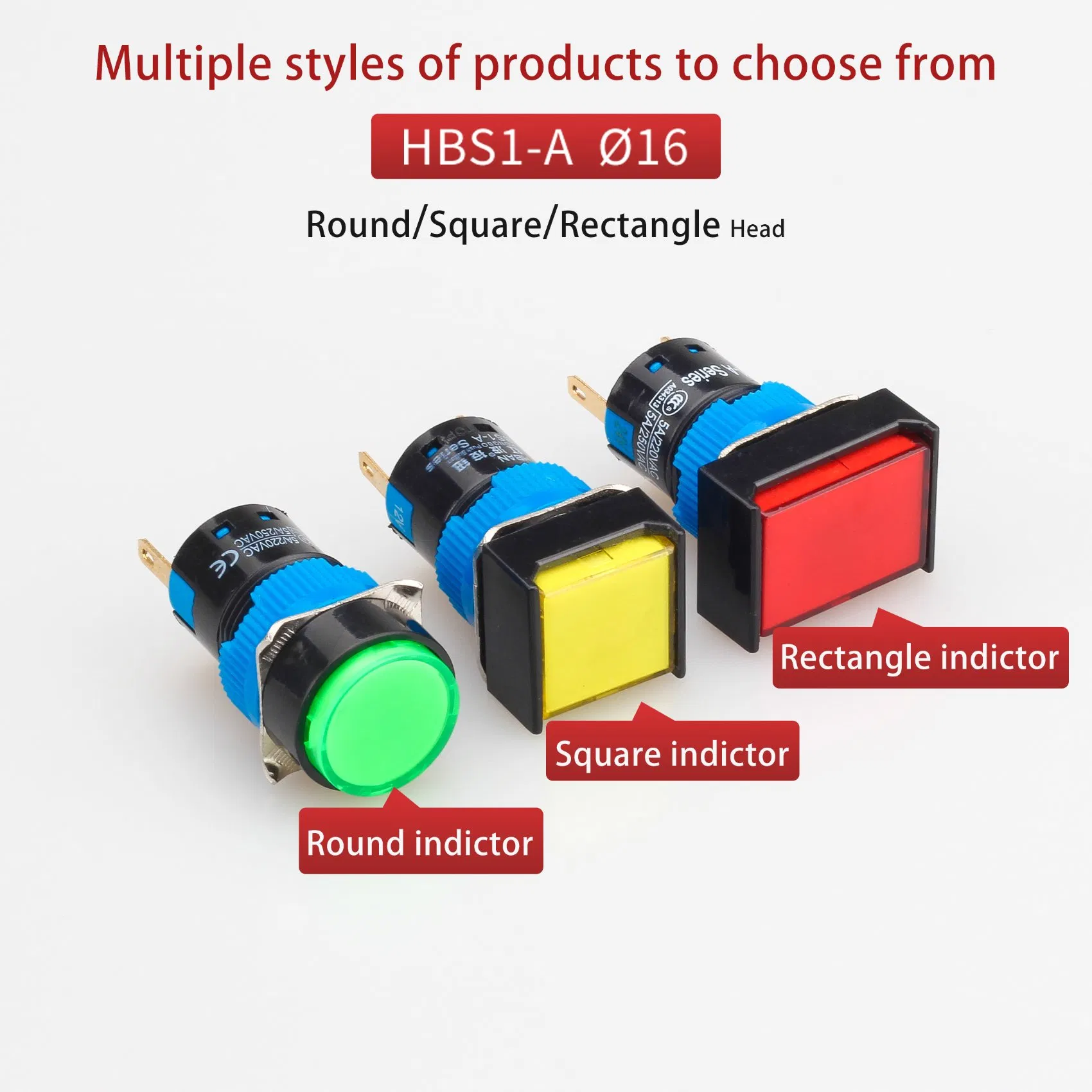 Hban 16mm Plastic Multi-Color LED Industrial Control Indicator Light for Network Cabinets