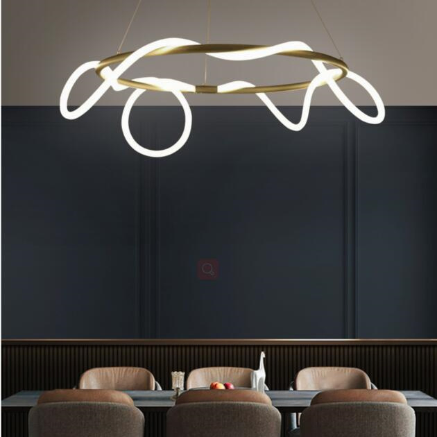 Flexible Modern Pendant Lighting LED Fabric Nylon Long Soft Line Lamp Chandelier