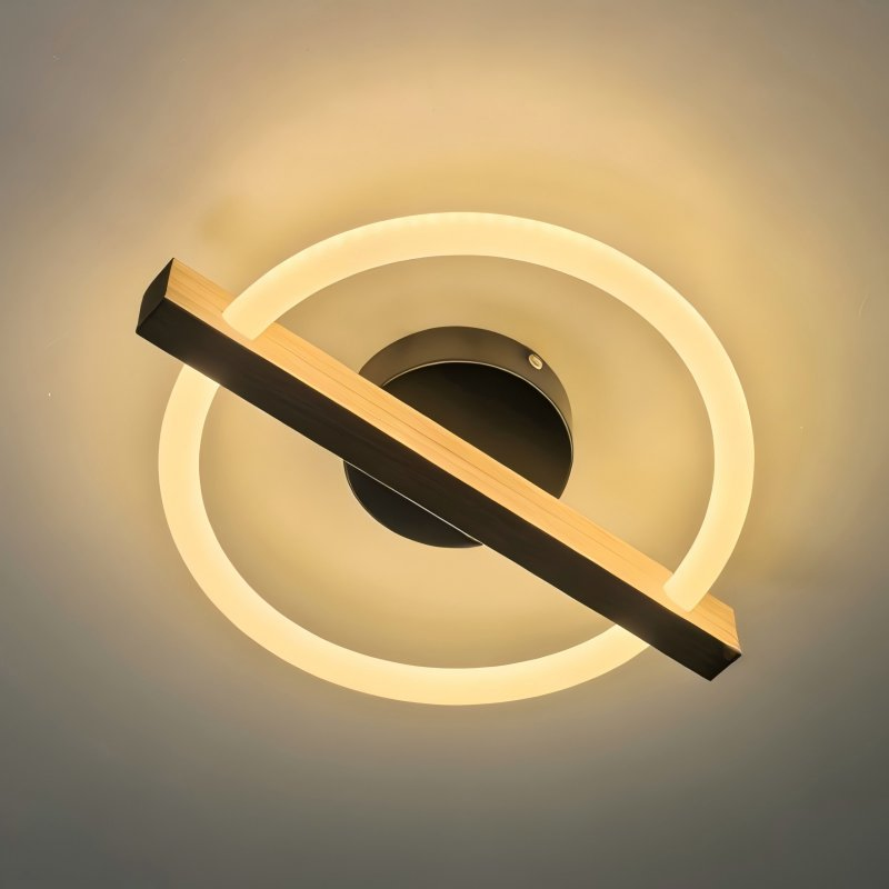 Hisoon Modern LED acrylic Wooden Design 180° Illumination Ceiling Light