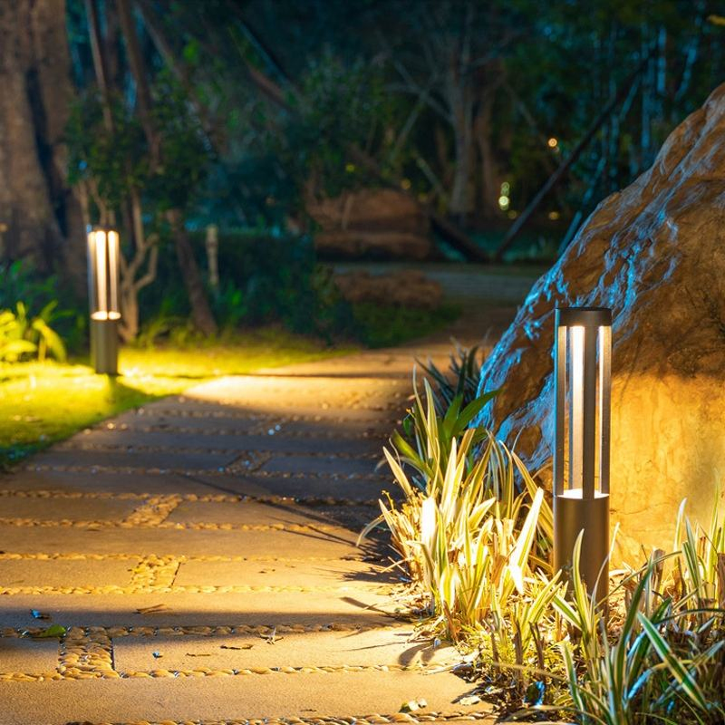 12W Outdoor Waterproof IP65 LED Bollard Lawn Light for Landscape Yard Garden Pathway Post Lamp