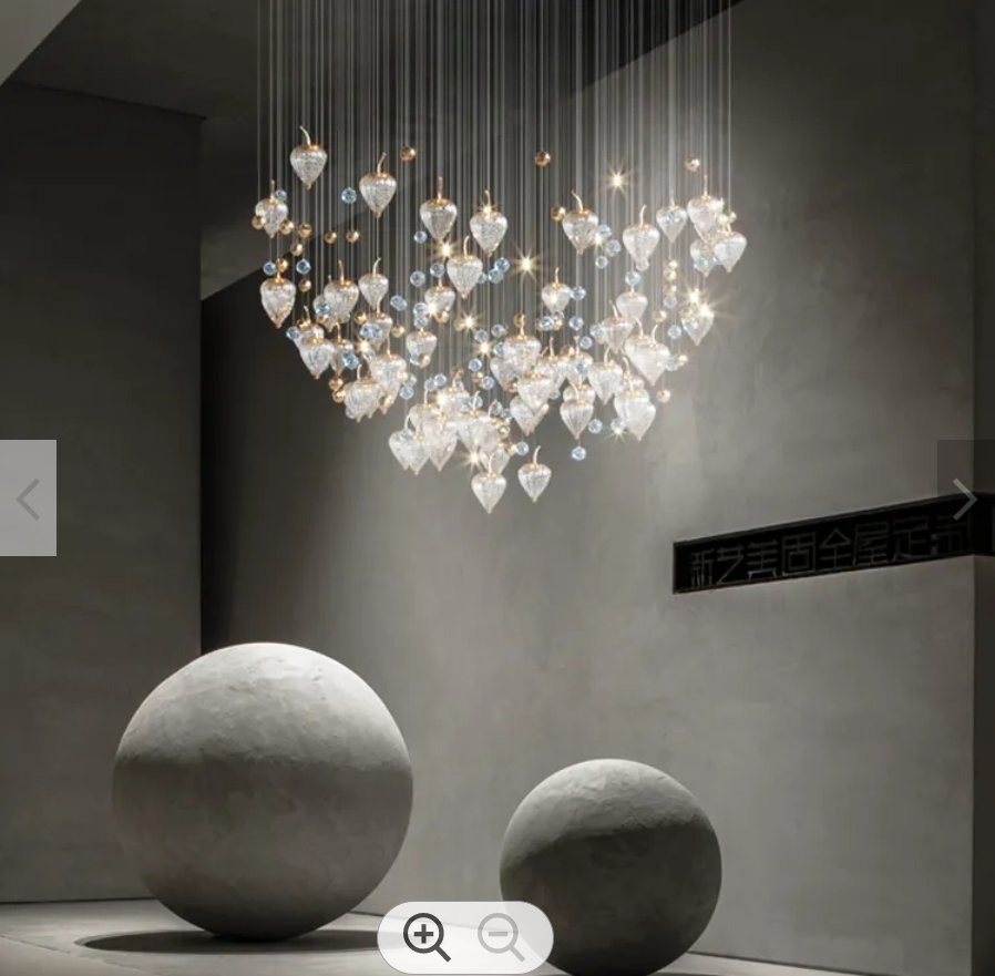 Modern Creative Art Hotel Lobby Dining Room Villa Custom LED Chandelier Pendant Light Crystal Glass Jt