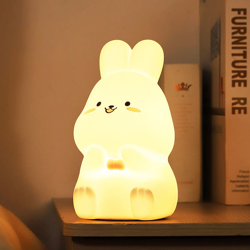 1200mA Rechargebale Kawaii Bunny LED Night Light Bedside Table Lamp for Baby Kids Room