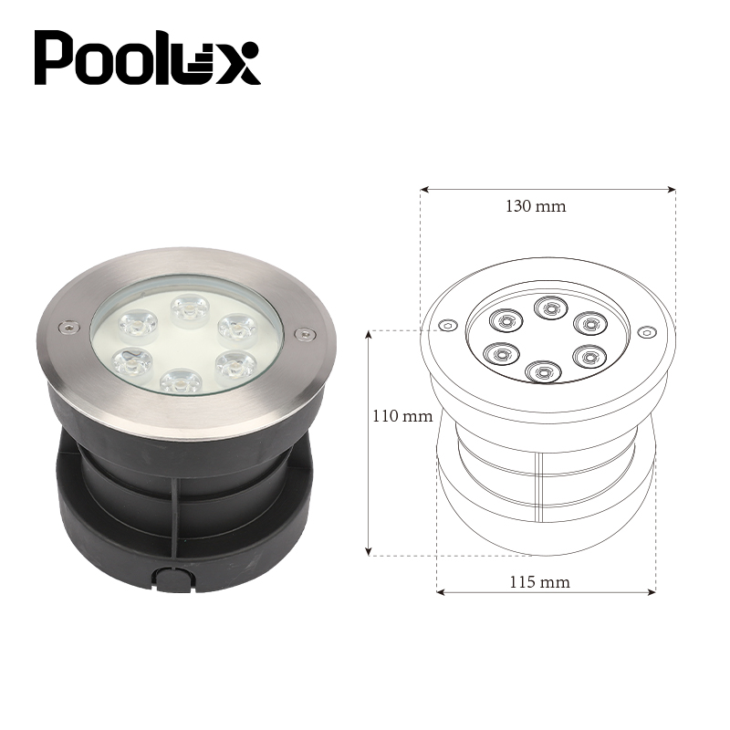 Poolux High Quality 3W 6W 9W 12W Waterproof IP67 Garden Lamp Underground Ground Buried Lamp Recessed Light LED Underground Light