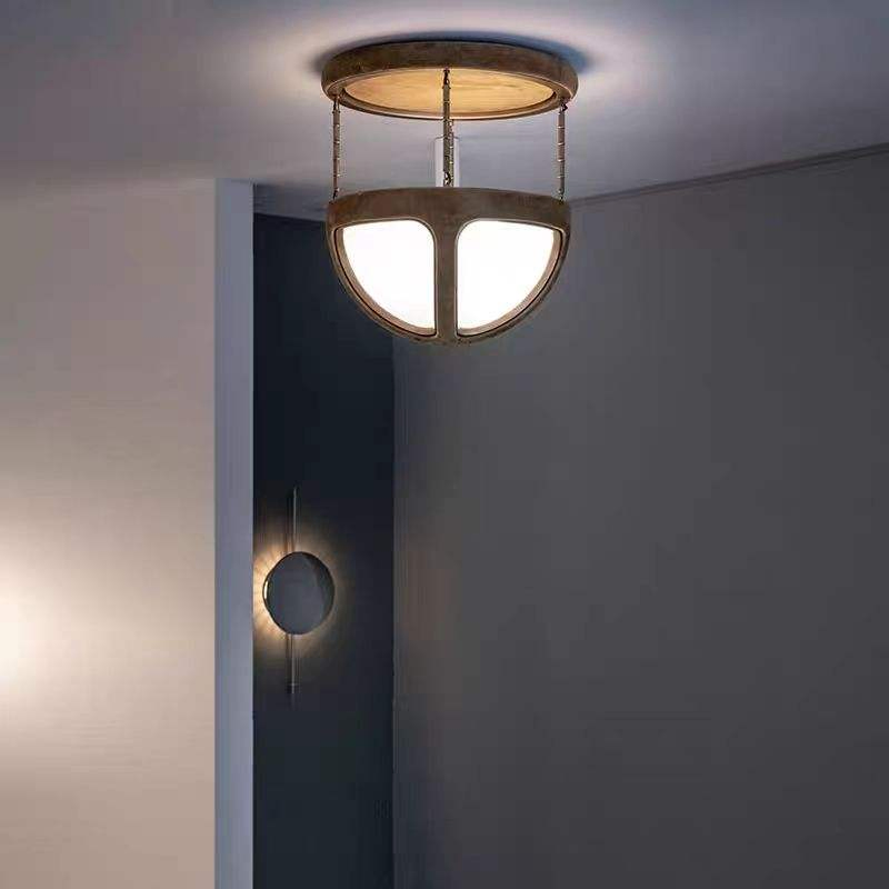 American Modern Hotel Villa Living Room Lampara LED Reprise Decoration Brass Ceiling Retro Glass Ball Leather Chandelier