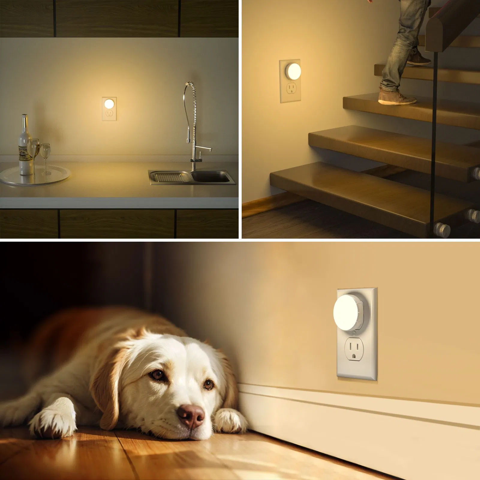 LED Sensor Night Light Soft Glow Plug-in Lamp for Kids Room