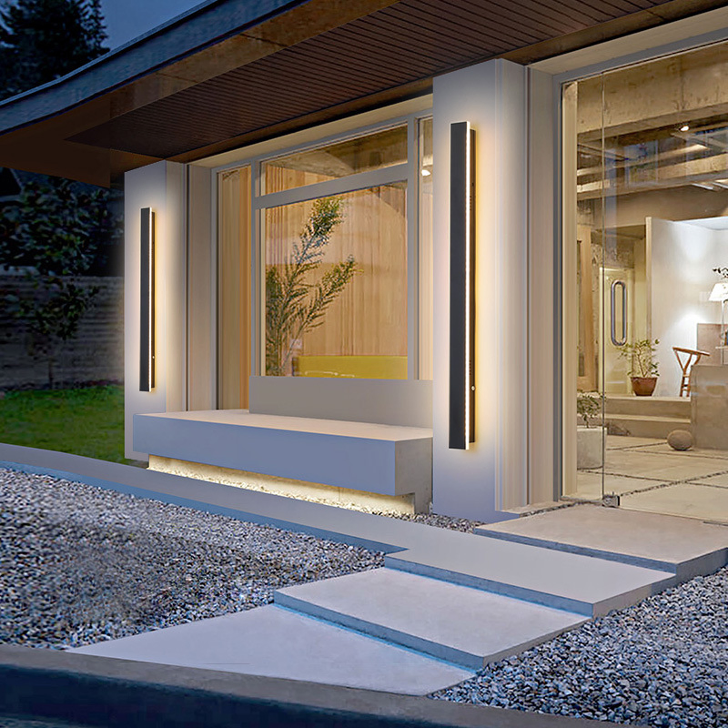 LED Linear Rectangular up-Down Wall Lamp Acrylic Waterproof Outdoor Modern Wall Light