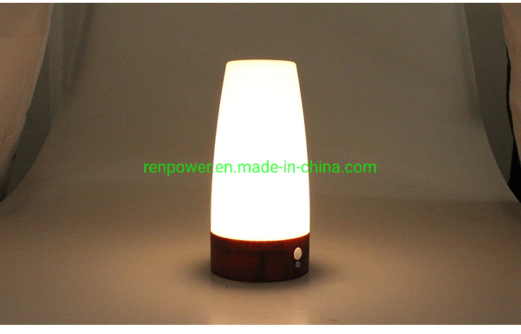 Portable LED Night Light, Wireless Motion Senor Warm Light Solar Table Lamp for Kids Room, Nursery, Bedroom, Garden