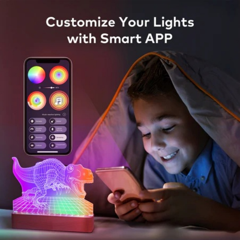 Makeblock Xlight N1 5-in-1 Rainbow Night Lights for Kids Room, Smart Kids Night Light with Programmable Controller, Music Sync RGB Rainbow Table Lamp, LED Rainb