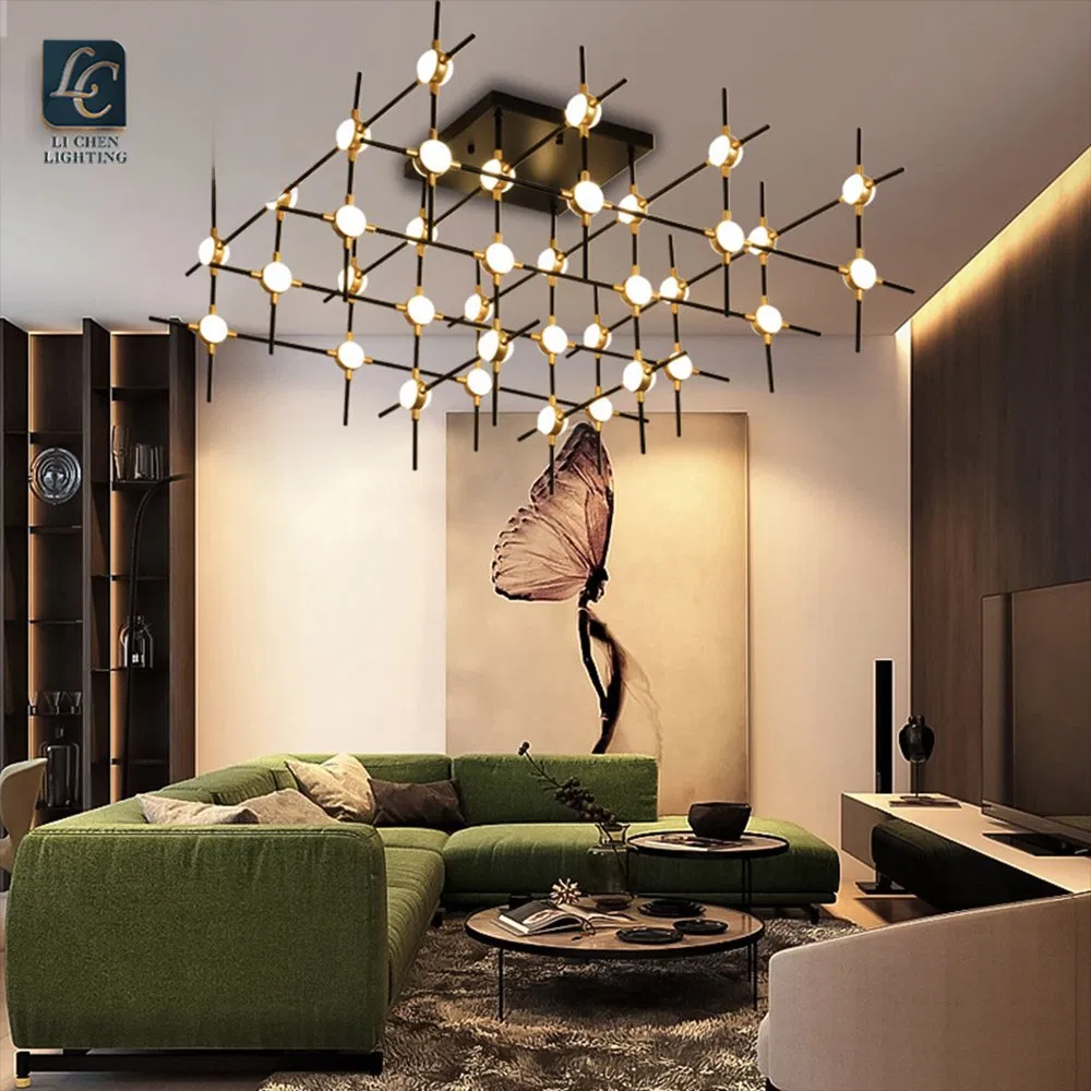 Modern Design Living Room Decorative Pendant Light Metal Acrylic LED Chandelier