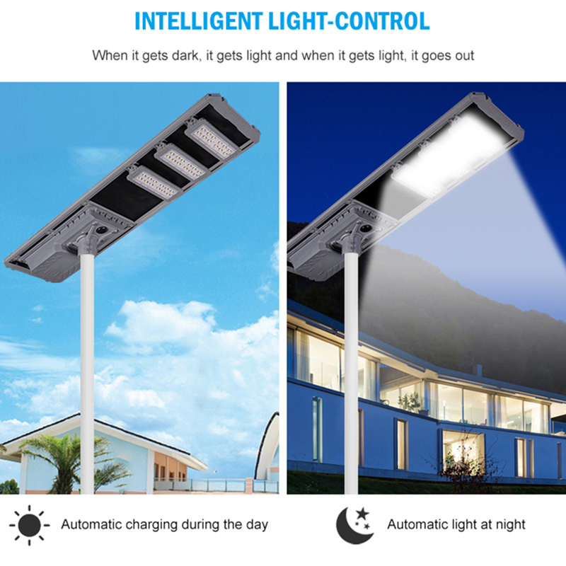 Outdoor Lighting IP65 Outdoor Waterproof Aluminum SMD 400W 500W 600W 700W All in One Integrated Project LED Solar Street Light