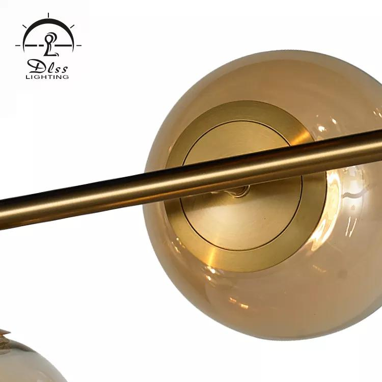 Nordic Style Modern Lighting Home Dining Glass Ball Hanging Decorative LED Chandelier