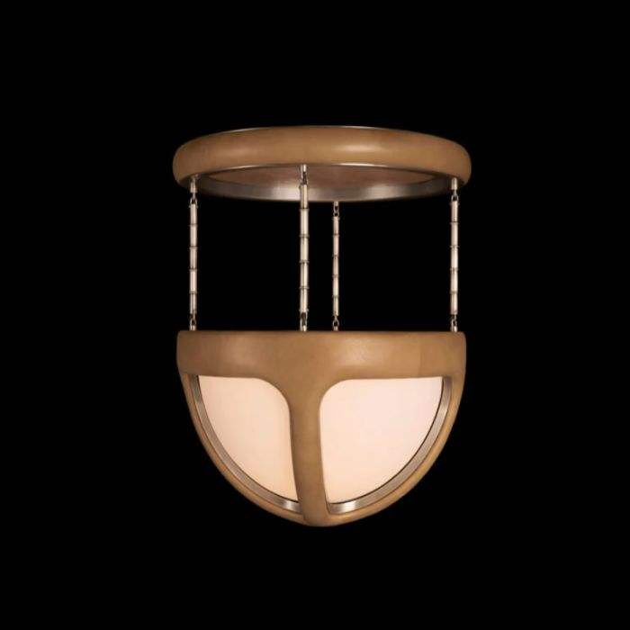 American Modern Hotel Villa Living Room Lampara LED Reprise Decoration Brass Ceiling Retro Glass Ball Leather Chandelier