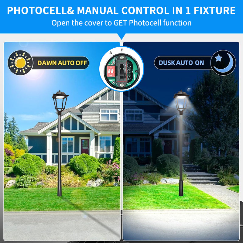 IP67 Adjustable Power and CCT LED Post Top Light for Outdoor Areas