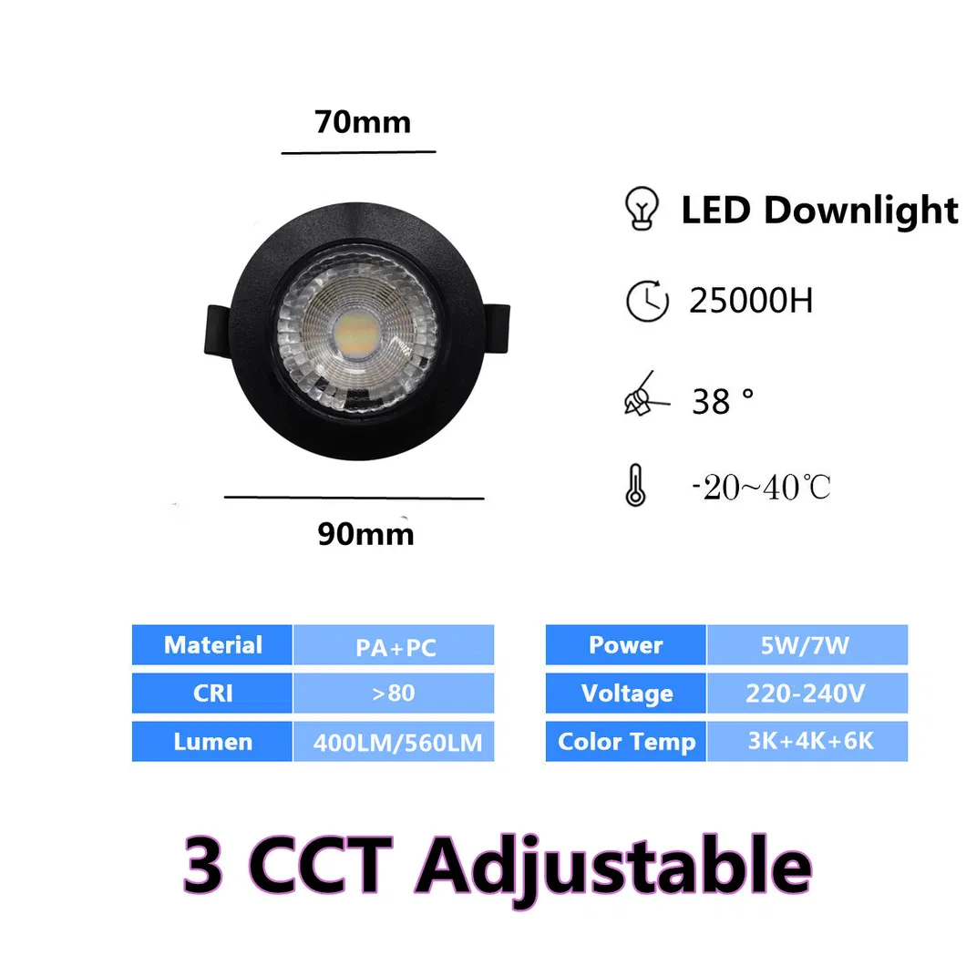 Waterproof LED Downlight Front View