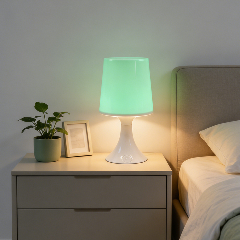 RGB Color Changing Table Lamp with Remote Control - Dimmable LED Ambient Night Light for Bedroom Living Room Decor