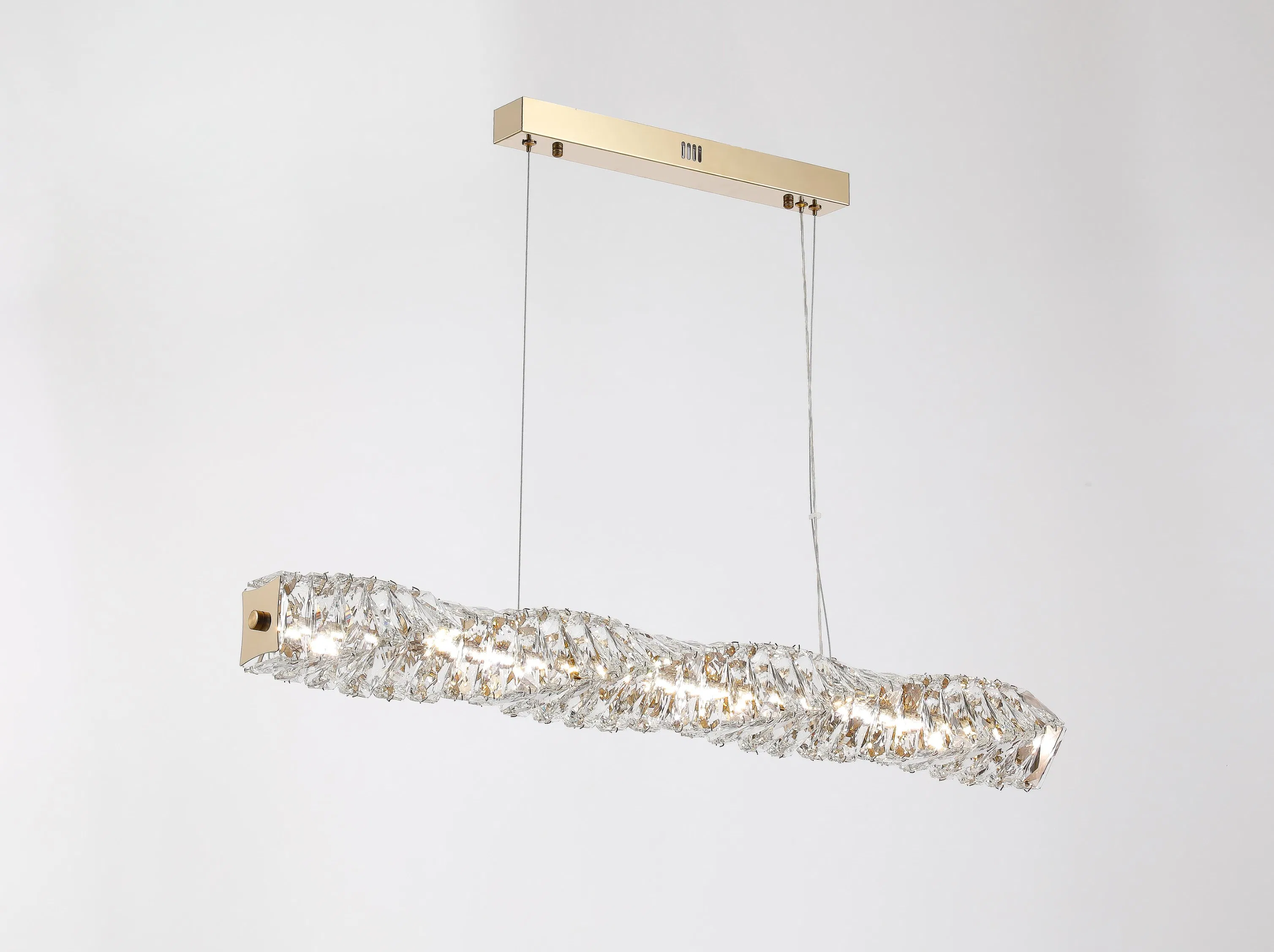 Modern Luxury Round Living Room LED Minimalist Restaurant Remote Control Dimmable Chandelier Crystal Pendant Lights