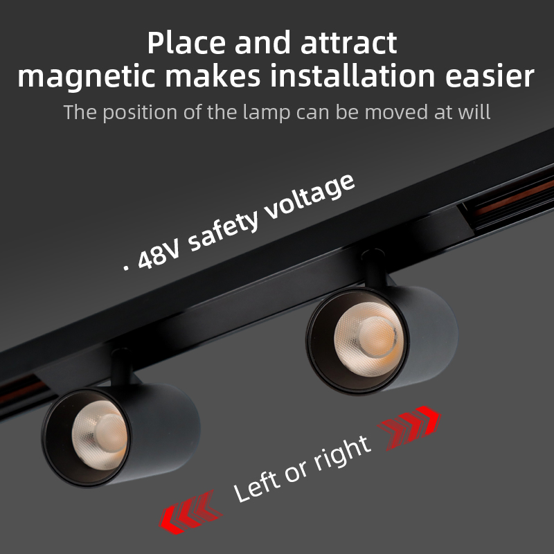 Ultra-Thin 48V/24V Safety Magnetic LED Track Lights for Concise Space