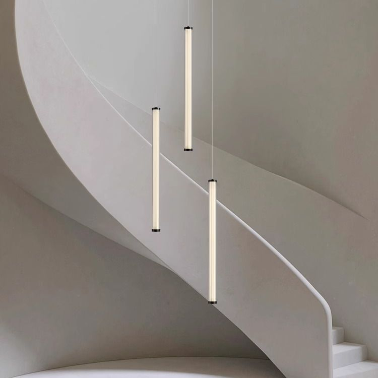 Acrylic Pipe Modern Minimalism Indoor LED Living Room Decor Pendant Light Chandelier