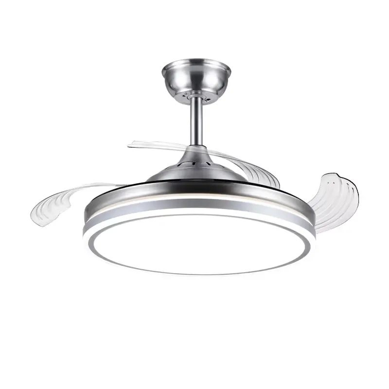 36" Retractable Simple Modern PC LED 30W Invisible DC Fan Ceiling Light