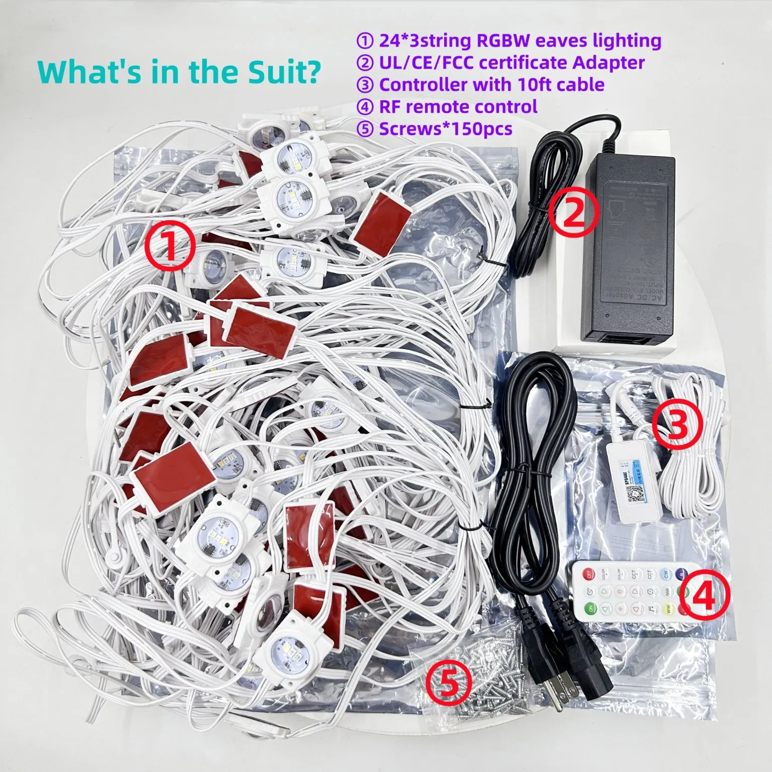 72LED Per Pack Smart LED RGB Waterproof Eaves Lights APP Remote Control Outdoor Permanent Lights