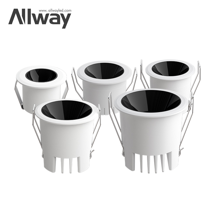 Allway Factory Direct Sale Anti Glare Black White Downlight Ceiling Housing 3W LED Down Lamp